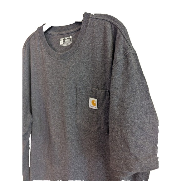 Carhartt Men's Large Grey T-Shirt Loose‎ Fit Short Sleeve Heavyweight Pocket K87 - Picture 3 of 5